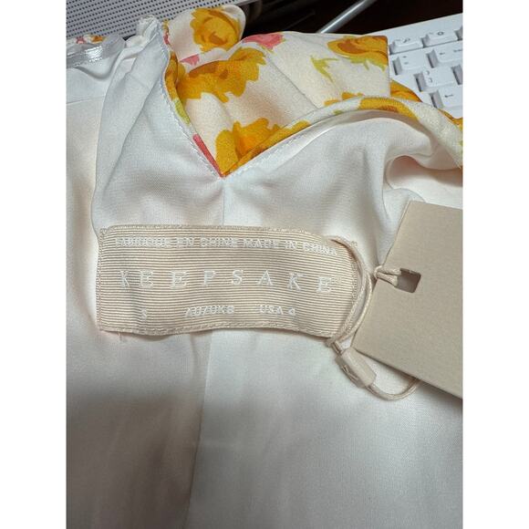 NWT Keepsake the Label Size Small 4 Dissolve Top Wrap Cropped Shirt Floral - Picture 6 of 9